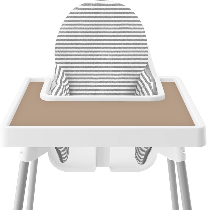 Mintlyfe High Chair Placemat for IKEA Antilop Baby High Chair, 2 Packs Stain Resistant Non-Slip Toddler Silicone High Chair Place Mats Eating Table Mat (Natural/Sage) - Image 2